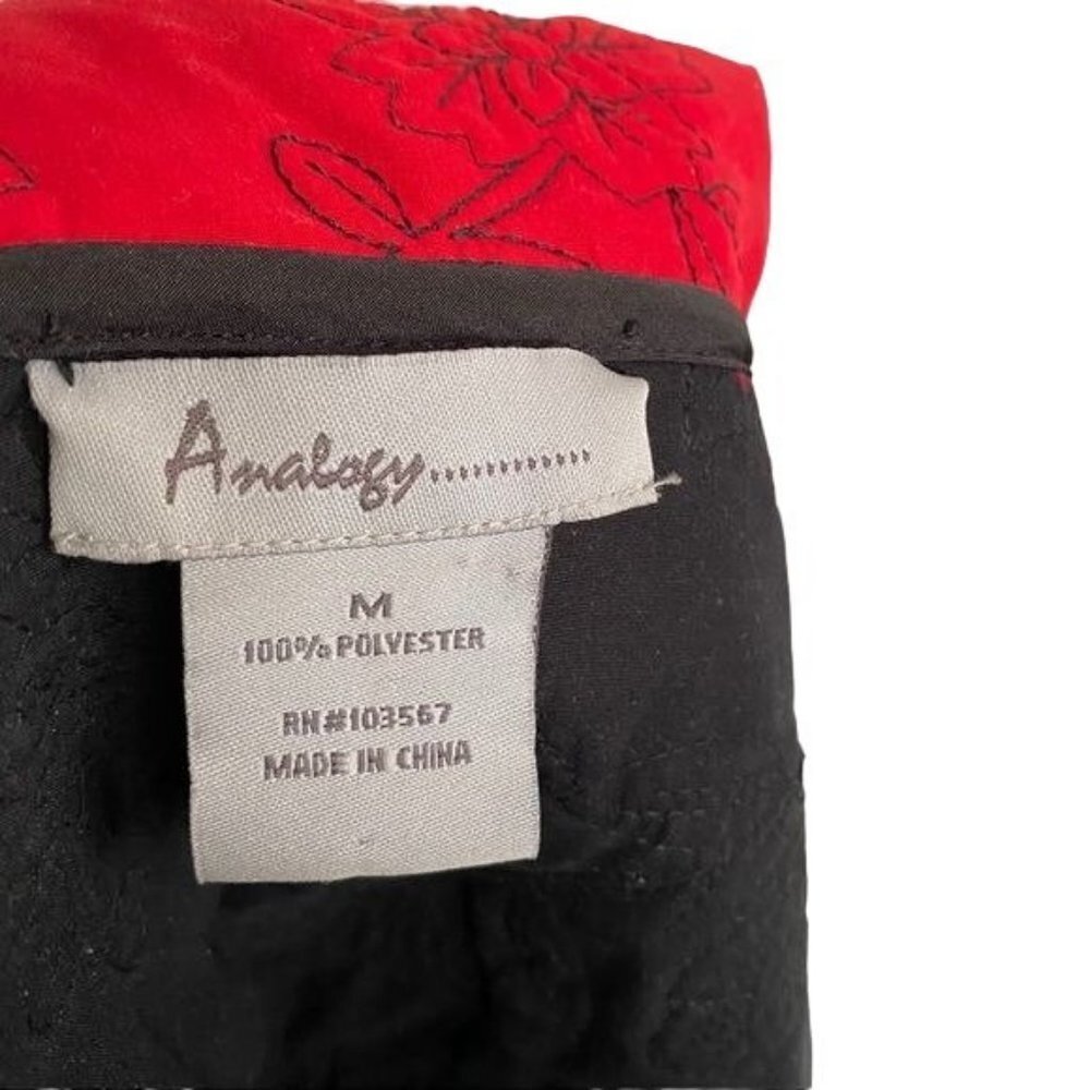 Vintage Analogy Embroidered Quilted Snap Button Down Coat Soft Shell Jacket Size - Picture 2 of 10